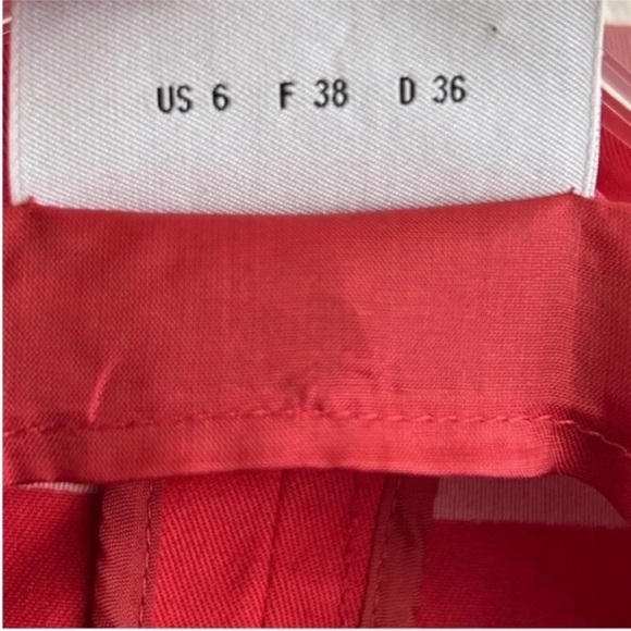 Akris Red Collarless Cropped Cotton Zip Jacket - Picture 7 of 12